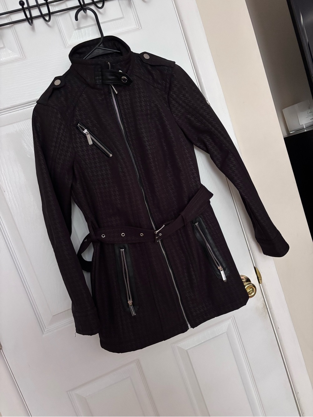 MICHAEL Michael Kors Black Belted Trench Coat